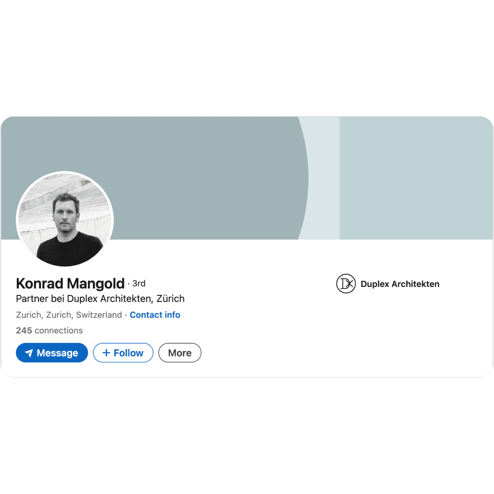 Beispiel eines professionellen Architekt-Bewerbungsfotos auf LinkedIn